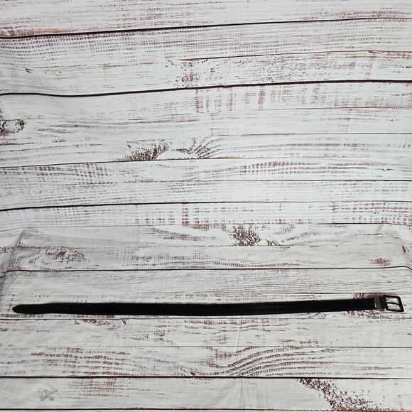Genuine Leather Belt Mens Sz 36 Brown Black Reversible Dress Silver Buckle Basic - Picture 3 of 6